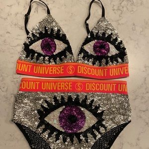 Discount Universe Evil Eye Silver/Purple Swimsuit
